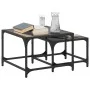 Stapelbare Couchtische mit Glasplatte, 2 Stück, schwarzer Stahl von , Couchtisch - Ref: Foro24-845983, Preis: 49,45 €, Rabatt: %