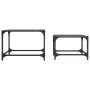 Stapelbare Couchtische mit Glasplatte, 2 Stück, schwarzer Stahl von , Couchtisch - Ref: Foro24-845983, Preis: 49,45 €, Rabatt: %