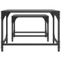 Mesas de centro apilables y tapa de vidrio 2 pzas acero negro by , Coffee table - Ref: Foro24-845983, Price: 50,42 €, Discoun...