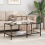 Schwarzer Couchtisch mit Glasoberfläche und Stahlgestell, 98,5x50x40 cm. von , Couchtisch - Ref: Foro24-845981, Preis: 65,88 ...