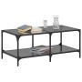 Schwarzer Couchtisch mit Glasoberfläche und Stahlgestell, 98,5x50x40 cm. von , Couchtisch - Ref: Foro24-845981, Preis: 65,88 ...
