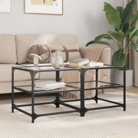 Mesa de centro superficie de vidrio 2 uds acero 50x50x45 cm de , Mesas de centro - Ref: Foro24-846007, Precio: 65,69 €, Descu...