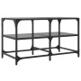 Mesa de centro superficie de vidrio acero negra 78,5x40x45 cm de , Mesas de centro - Ref: Foro24-846011, Precio: 56,00 €, Des...