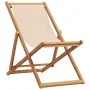 Silla de playa plegable madera maciza de eucalipto y tela beige von , Gartenstühle - Ref: Foro24-366564, Preis: 59,85 €, Raba...