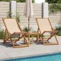 Silla de playa plegable madera maciza de eucalipto y tela beige von , Gartenstühle - Ref: Foro24-366564, Preis: 59,85 €, Raba...