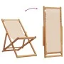 Silla de playa plegable madera maciza de eucalipto y tela beige von , Gartenstühle - Ref: Foro24-366564, Preis: 59,85 €, Raba...