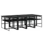 9-teiliges Gartenspeiseset mit schwarzen Textilenkissen. von , Gartensets - Ref: Foro24-3295075, Preis: 513,61 €, Rabatt: %