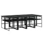 Juego de comedor de jardín 9 piezas con cojines textileno negro de , Conjuntos de jardín - Ref: Foro24-3295075, Precio: 521,9...