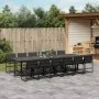 Juego de comedor de jardín 13 pzas con cojines textileno negro de , Conjuntos de jardín - Ref: Foro24-3295077, Precio: 799,10...