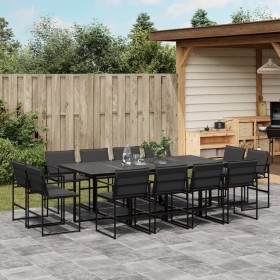 Garten-Essgruppe, 13-teilig, mit schwarzen Textilen-Kissen. von , Gartensets - Ref: Foro24-3295080, Preis: 736,44 €, Rabatt: %