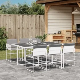 Gartensitzgruppe 7-teilig mit weißen Textilene-Kissen. von , Gartensets - Ref: Foro24-3295089, Preis: 387,19 €, Rabatt: %