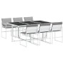 Juego de comedor de jardín 7 pzas con cojines textilene blanco by , Garden sets - Ref: Foro24-3295089, Price: 391,51 €, Disco...