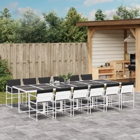 Garten-Essgruppe, 13-teilig, mit weißen Textilene-Kissen. von , Gartensets - Ref: Foro24-3295107, Preis: 800,11 €, Rabatt: %
