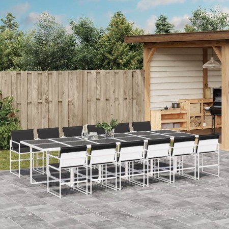 Juego de comedor de jardín 13 pzas con cojines textilene blanco by , Garden sets - Ref: Foro24-3295107, Price: 810,31 €, Disc...