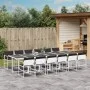 Juego de comedor de jardín 13 pzas con cojines textilene blanco de , Conjuntos de jardín - Ref: Foro24-3295107, Precio: 800,1...