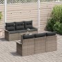 Conjunto de sofá de jardín 7 pcs Gris Poliratán
