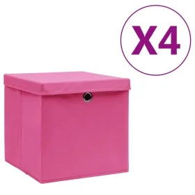 Cajas de almacenaje con tapas 4 uds rosa 28x28x28 cm de vidaXL, Cestas para almacenaje - Ref: Foro24-325204, Precio: 28,69 €,...