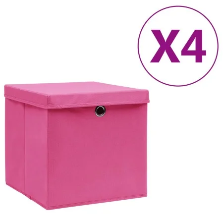 Storage boxes with lids 4 units pink 28x28x28 cm by vidaXL, Storage baskets - Ref: Foro24-325204, Price: 28,69 €, Discount: %