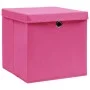 Storage boxes with lids 4 units pink 28x28x28 cm by vidaXL, Storage baskets - Ref: Foro24-325204, Price: 28,69 €, Discount: %