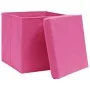 Storage boxes with lids 4 units pink 28x28x28 cm by vidaXL, Storage baskets - Ref: Foro24-325204, Price: 28,69 €, Discount: %