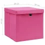 Storage boxes with lids 4 units pink 28x28x28 cm by vidaXL, Storage baskets - Ref: Foro24-325204, Price: 28,69 €, Discount: %
