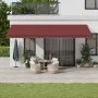 Toldo retráctil manual con luces LED burdeos 600x300 cm by , Awnings - Ref: Foro24-3310200, Price: 541,15 €, Discount: %