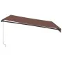 Toldo retráctil manual con luces LED marrón 400x300 cm by , Awnings - Ref: Foro24-3310209, Price: 332,08 €, Discount: %