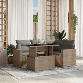 Juego de sofás jardín con cojines 5 pzas ratán sintético beige by , Garden sets - Ref: Foro24-3267249, Price: 376,39 €, Disco...