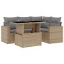 Juego de sofás jardín con cojines 5 pzas ratán sintético beige by , Garden sets - Ref: Foro24-3267249, Price: 376,20 €, Disco...