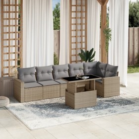 Set sofás de jardín 7 piezas y cojines ratán sintético beige by , Garden sets - Ref: Foro24-3267289, Price: 488,15 €, Discoun...