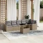 Set sofás de jardín 7 piezas y cojines ratán sintético beige by , Garden sets - Ref: Foro24-3267289, Price: 489,11 €, Discoun...