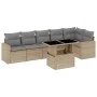 Set sofás de jardín 7 piezas y cojines ratán sintético beige by , Garden sets - Ref: Foro24-3267289, Price: 489,11 €, Discoun...