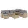 Set de sofás de jardín 9 pzas con cojines ratán sintético beige by , Garden sets - Ref: Foro24-3267469, Price: 585,56 €, Disc...