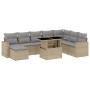 Set de sofás de jardín 9 pzas con cojines ratán sintético beige de , Conjuntos de jardín - Ref: Foro24-3267469, Precio: 565,0...