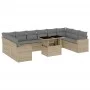 Set de sofás de jardín 11pzas con cojines ratán sintético beige by , Garden sets - Ref: Foro24-3267519, Price: 721,52 €, Disc...