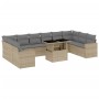Set de sofás de jardín 11pzas con cojines ratán sintético beige by , Garden sets - Ref: Foro24-3267519, Price: 732,64 €, Disc...