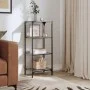Estantería con superficie de vidrio negro y acero 40x30x95 cm by , Hangers and shelves - Ref: Foro24-846039, Price: 55,31 €, ...
