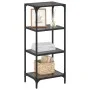 Regal mit schwarzer Glasoberfläche und Stahl 40x30x95 cm von , Kleiderbügel und Regale - Ref: Foro24-846039, Preis: 54,49 €, ...