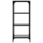 Estantería con superficie de vidrio negro y acero 40x30x95 cm by , Hangers and shelves - Ref: Foro24-846039, Price: 55,31 €, ...