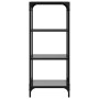 Estantería con superficie de vidrio negro y acero 40x30x95 cm by , Hangers and shelves - Ref: Foro24-846039, Price: 55,31 €, ...