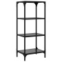 Estantería con superficie de vidrio negro y acero 40x30x95 cm by , Hangers and shelves - Ref: Foro24-846039, Price: 55,31 €, ...