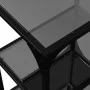 Estantería con superficie de vidrio negro y acero 40x30x95 cm by , Hangers and shelves - Ref: Foro24-846039, Price: 55,31 €, ...
