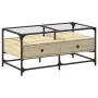 Mesa de centro tapa de vidrio acero roble Sonoma 98,5x50x45 cm by , Coffee table - Ref: Foro24-846045, Price: 89,26 €, Discou...