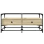 Mesa de centro tapa de vidrio acero roble Sonoma 98,5x50x45 cm by , Coffee table - Ref: Foro24-846045, Price: 89,26 €, Discou...