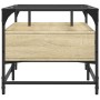 Mesa de centro tapa de vidrio acero roble Sonoma 98,5x50x45 cm de , Mesas de centro - Ref: Foro24-846045, Precio: 90,33 €