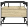 Mesa de centro tapa de vidrio acero roble Sonoma 98,5x50x45 cm by , Coffee table - Ref: Foro24-846045, Price: 89,26 €, Discou...