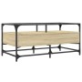 Mesa de centro tapa de vidrio acero roble Sonoma 98,5x50x45 cm de , Mesas de centro - Ref: Foro24-846045, Precio: 90,33 €