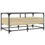 Mesa de centro tapa de vidrio acero roble Sonoma 98,5x50x45 cm by , Coffee table - Ref: Foro24-846045, Price: 89,26 €, Discou...