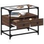 Mueble TV cristal y madera ingeniería marrón roble 60x35x51 cm von , TV-Möbel - Ref: Foro24-846058, Preis: 58,73 €, Rabatt: %