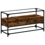 Mueble TV cristal y madera ingeniería roble ahumado 98x35x51 cm by , TV Furniture - Ref: Foro24-846066, Price: 77,42 €, Disco...